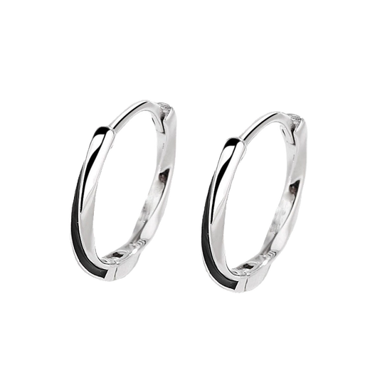 Guanpuge Fat Donglai quality pt950 platinum plain hoop earrings PT950 female Möbius ring platinum ear buckle feeling 520 free platinum Möbius black wire ear buckle