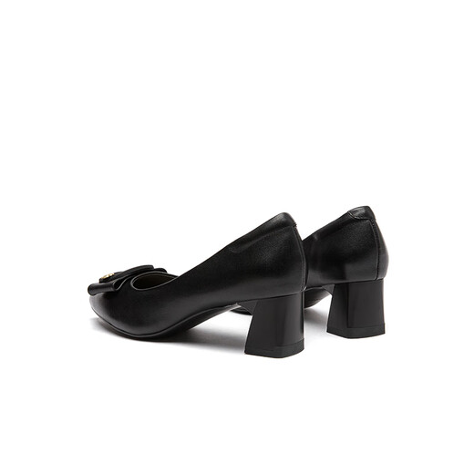 
Red Dragonfly Leap Moon Shoes High Heels 25 Spring Thick Heels Women's Shoes Pointed toe Workplace Small Leather Shoes Single Shoes WLB15124 Black 39