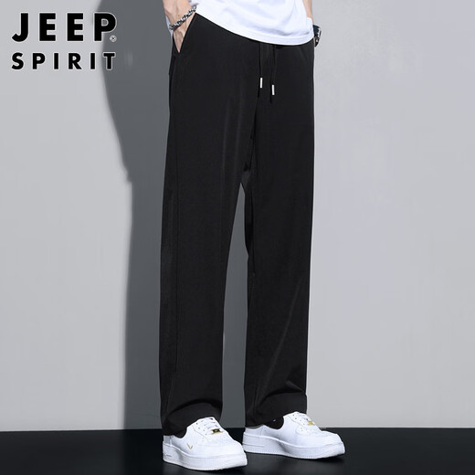 JEEP SPIRIT吉普裤子男春夏季休闲裤男士冰丝薄款运动速干宽松直筒阔腿长裤