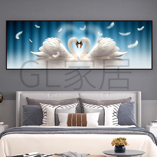 Palacinas modernas de la cama del dormitorio Autoadhesivo Pintura de pared Sala de estar Sofá Background Decoración de la pared Pegatinas Mural Pintura colgante Pegatizas de pared Shuangyu Feifei Th-1396 Ancho mediano 120cmx Altura 40 cm