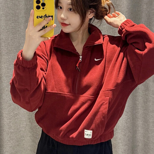 Nike (nike) veste féminine 2025 printemps CNY Snake Nouvel An Sportswear Casual Knited Halfing Sweater Pullover HV8465-677 Red Nouvel An M M