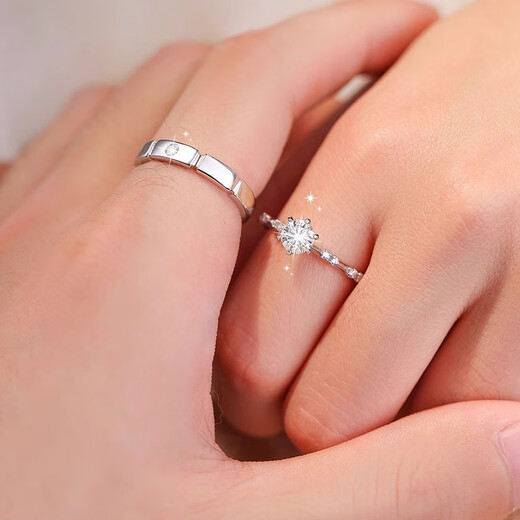 MZMZ prefers platinum couple rings PT950 platinum paired rings and diamond rings for Valentine's Day and birthday gifts for girlfriends and wives. Light luxury models-couple rings.