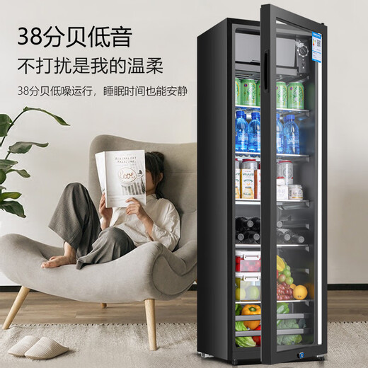 Xinfei (Frestec) Ice Bar Refrigerator Fresh Cabinet European Constant Temperature Red Wine Cabinet Hotel Home Living Room Refrigerator Mini Small Single Door Office Fresh Keep Display Sample Tea Beverage Cabinet 178 Liter Black Liner Refrigeration + Micro Freezing + With Light + Lock