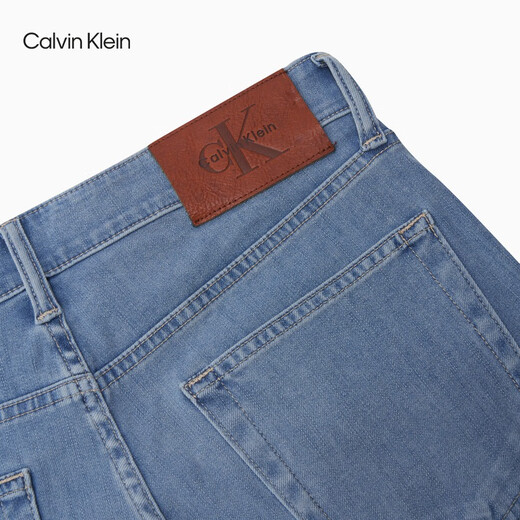 Calvin KleinJeans25春夏新款男士ck休闲通勤经典标牌弹力修身牛仔裤4RAB729 0RP-牛仔浅蓝 33