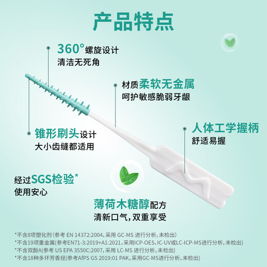 
3M tooth brush Type I silicone soft toothbrush inter-toothbrush xylitol mint taste inter-tooth brush 70 pieces