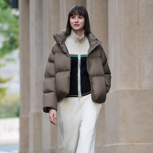 Les experts de Tambor recommandent la doudoune courte en duvet d'oie Maillard pour femme, petite veste chaude et épaisse TW236362 marron éléphant M (165)