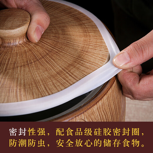 Gantu Gongfang Jingdezhen ceramic rice jar with lid 10 Jin Jin equals 0.5 kg 20 Jin Jin equals 0.5 kg 50 Jin Jin equals 0.5 kg Coarse grain flour barrel insect-proof and moisture-proof sealed jar Full-text treasure basin type/20 Jin Jin equals 0.5 kg