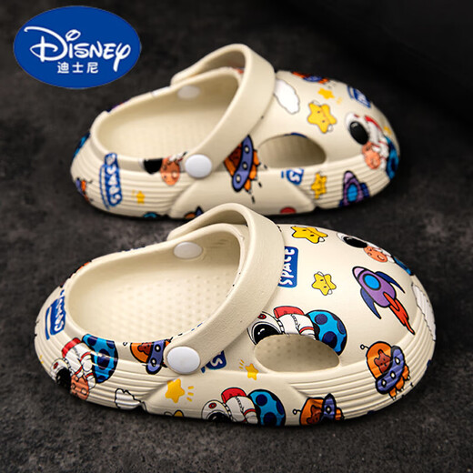 迪士尼（DISNEY）儿童洞洞鞋2025夏季新款男童凉鞋防滑小童男孩包头沙滩鞋宝宝软底 小熊 24