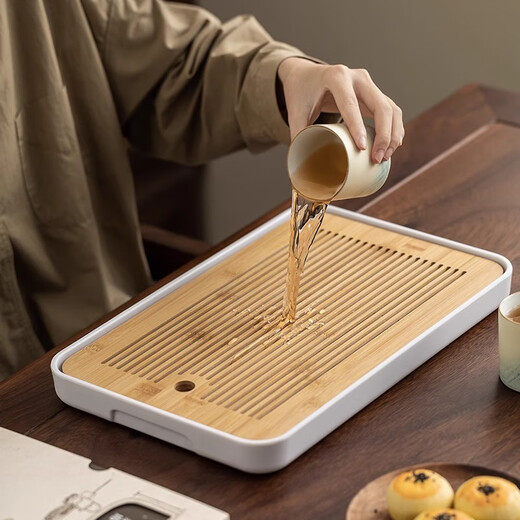 Jinpan Ceramic Kung Fu Tea Set Chinese-style large-capacity lifting beam household high-end teacup tea tray complete set teapot tea set one pot six cups + tea tray