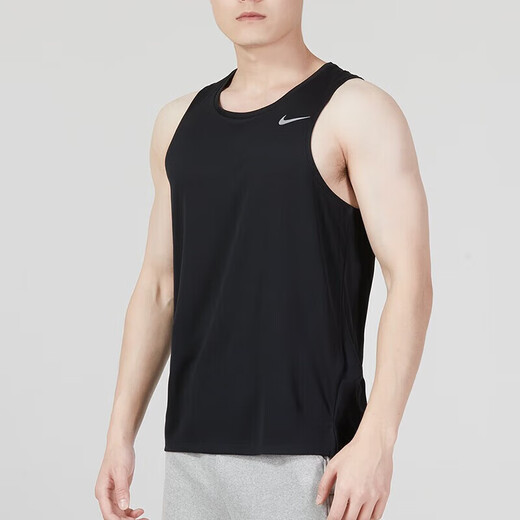 NIKE Weste Herren 2023 Neue Sportbekleidung Basketballbekleidung Fitness Atmungsaktiv Laufen Dünnes Jersey Ärmelloses T-Shirt DV9322-010/Dri-FIT S