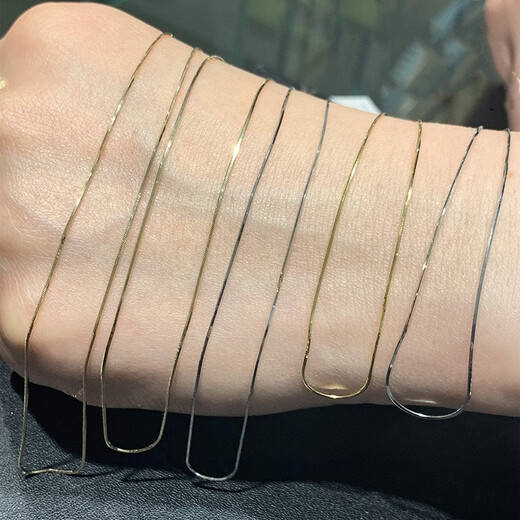 Guanpu Pavilion Fat Donglai same style pt950 platinum snake bone chain platinum snake bone necklace women's silver stacked necklace thin clavicle bare element snake bone necklace 40cm-silver gift box packaging