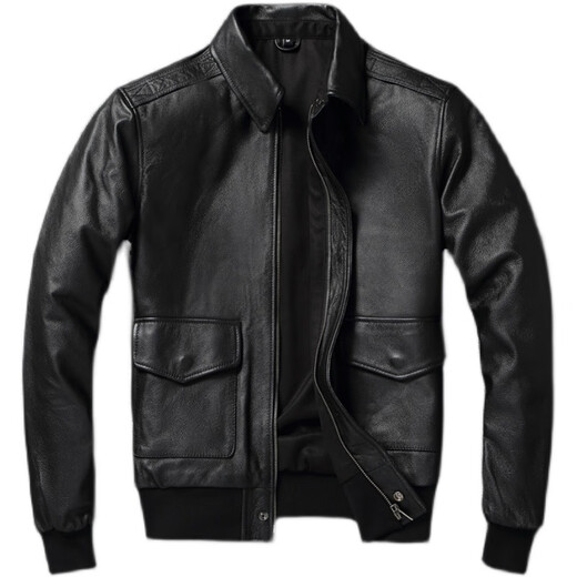 Jeep Spirit Cabeza Cabeza de vaca Cuadro de cuero Genno de cuero genuino Hombres A2 Chaqueta de cuero Piloto Gran tamaño de los hombres Men de algodón Men cómodos y versátil Elegante Línea Blanca y Amarilla Versión 2XL