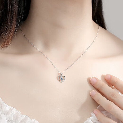 Ji Shizhe's platinum necklace for women pt950 will make your heart beat. Chinese Valentine's Day birthday gift for girlfriend and wife. Platinum model - platinum 950 necklace + platinum pendant.