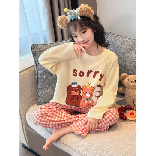 Disney Pajamas para niños 2025 Nuevo estilo Princesa de princesa de niñas Cabeza de algodón Conjunto de ropa para el hogar para niñas Home Spring y Autumn Air acondicionamiento [Nuevo en primavera] 5009 120 cm [Altura sugerida 110 ~ 120 cm