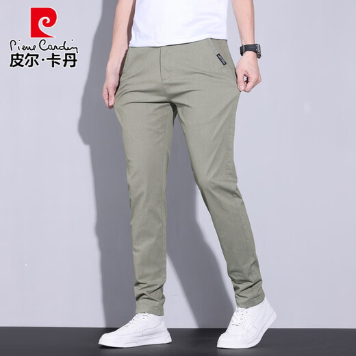
Pierre cardin summer thin men's casual pants loose straight Korean style elastic high-end men's pants versatile trendy trousers 838 black and gray 32 (recommended 130-140Jin [Jin equals 0.5 kg])