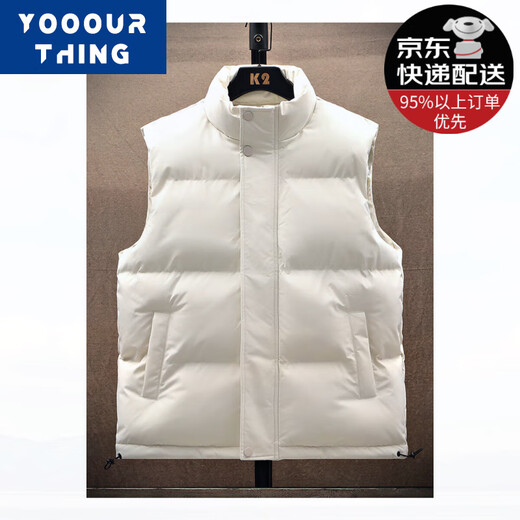 YOOOURTHING棉马甲男女秋冬季加厚保暖背心男修身立领潮流无袖坎肩外套 黑色 XL (建议110-135斤)