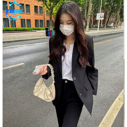 YOMC2025 spring new suit suit for women spring and autumn long-sleeved pants jacket casual high-end two-piece set three-piece set M_Recommended 105 Jin Jin equal to 0.5 kg or less
