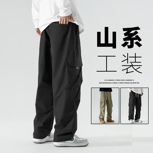ARNTARE山系潮牌工装裤男秋冬季户外阔腿加绒休闲裤束脚机能风伞兵裤子男 6227摩卡（NE01） M （推荐体重105-135斤）