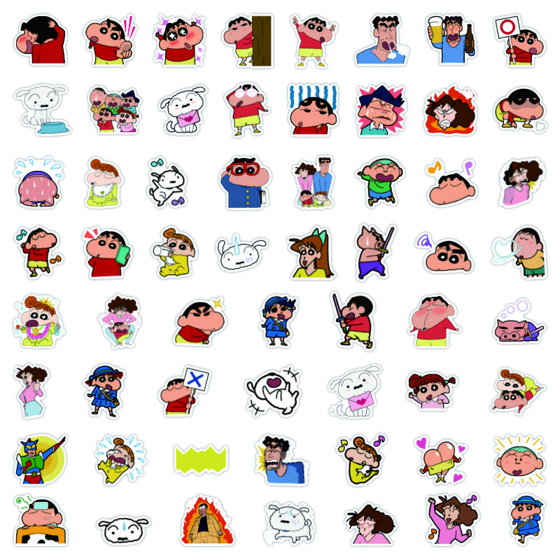 Cute crayon Xiaoxin waterproof stickers computer mobile phone tablet water cup decoration small pattern mobile phone case computer decoration stickers flower pot refrigerator glass cup stickers random 10 pictures
