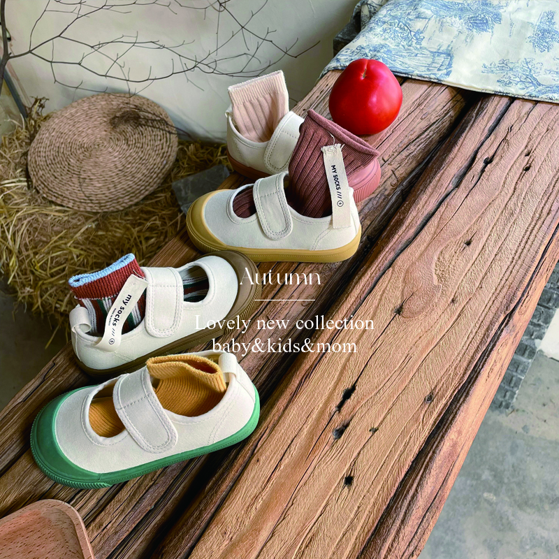 TOPSTAR children's canvas shoes girls boys kindergarten indoor shoes small white shoes baby children's shoes soft sole shoes pink 24