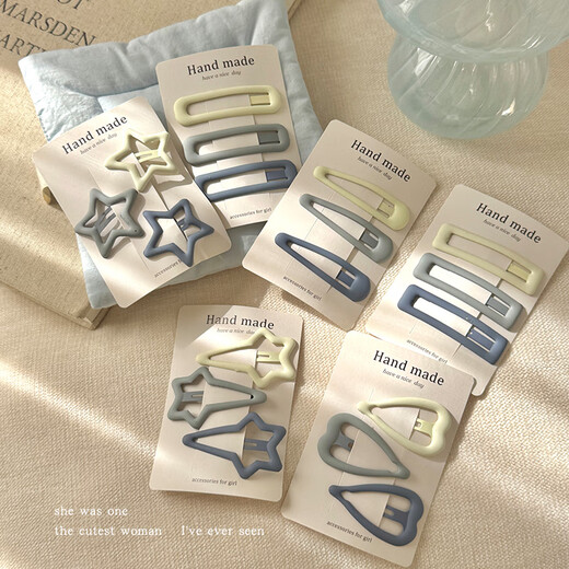 Morning Star Korean light color star bangs side clip women's new forehead hair clip water drop bb clip cute headdress hair accessories star clip 3 pack recommended