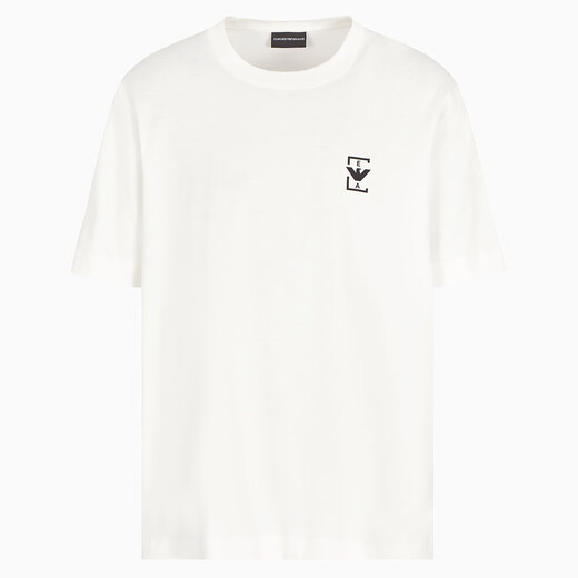 ARMANI/阿玛尼 EA 鹰标男士丝光棉简约短袖圆领T恤 EM001068 AF12926 卡其 U1098 M