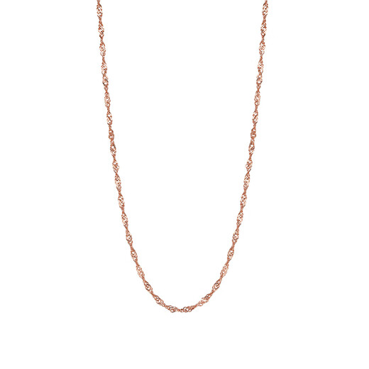 Jingkodi Gold Halskette für Frauen 925 Roségold plattiert Platted Schlichtkette 18k Gold Nackte Kette ohne Anhänger Schlüsselbein Kette Dünne Accessoires Kette O-Line Roségold 45cm-l671