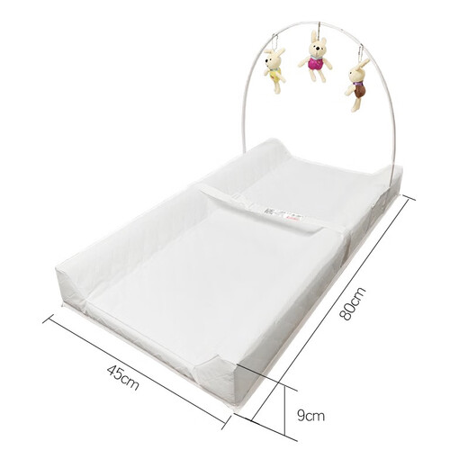 Mesa de pañales impermeable de coco multifuncional Masaje táctil Touch almohadilla de coser de costura portátil Cuna media almohadilla de pañal blanca sin palma de coco 80x45 cm