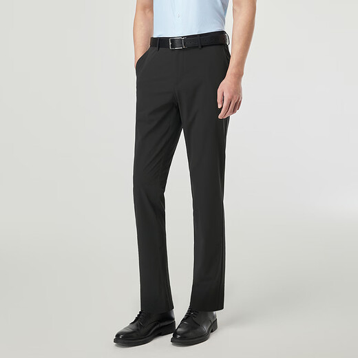 Pantalon décontracté Youngor Pantalon de soie de glace pour hommes Fonction fraîche et fraîche pour la peau douce Absorption d'humidité du tissu polyester et séchage rapide 2025 Nouveau produit noir VCSX313019AWY 36 180/90A (2 pieds 75) 92cm
