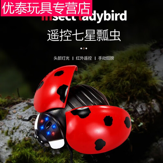 电动遥控瓢虫玩具儿童网红仿真整蛊感应会动昆虫爬虫动物男孩女孩 遥控瓢虫红色9922+螺丝刀
