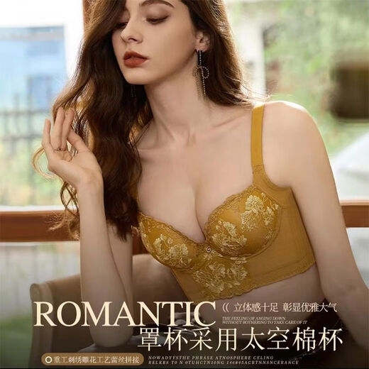 
AXRG Central Mail JM Small breasts show large adjustment type underwear noble lady essential oil embroidery collection breasts gathering anti-sagging bra Monet gray 9215# 75A 34/B cup
