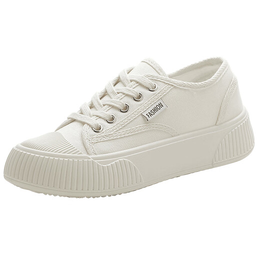 
Yaoxin brand code break special offer 2025 spring new canvas shoes for women versatile casual leather small white shoes trend 9923 black 35