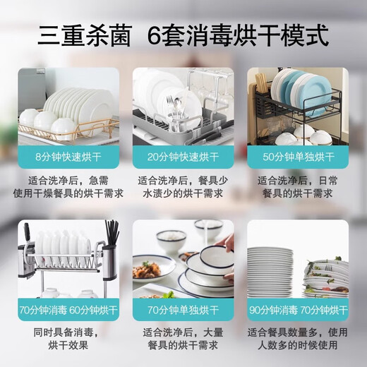 SIEMENS embedded disinfection cabinet double door household 90 liters large capacity high temperature ultraviolet ozone two-star disinfection tableware cabinet tableware drying newbie coupon HS223601W two-star 90L