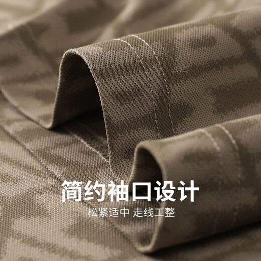 与狼共舞【满身印花】含桑蚕丝短袖T恤2025夏季新款圆领抗菌凉感上衣6035 卡其701 XL (180)