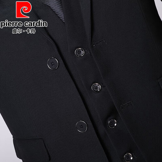 Pierre Cardin Suit Men's Business Slim Profess-Traje formal Formal para hombres El novio del novio Jacket de boda de la boda del novio Doble [traje + pantalones + chaleco + camisa + corbata + caja de regalo] L 170 [traje 100-115 Jin [Jin iguala 0.5 kg]]]