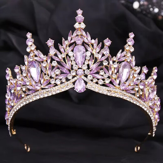 Shijun (SHIJUN) 18-year-old adult ceremony crown headdress new Korean rhinestone bride with makeup photography dress wedding dress birthday host ratio silver purple