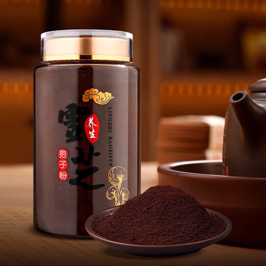 Blume Setang Ganoderma lucidum spore pulver authentic 500 spore pulver basswood linzhi Spezialrobenpulver 2 2 Flaschen Gesamt 1 Jin [Jin gleich 0,5 kg] + Löffel