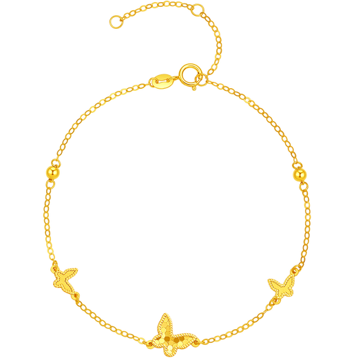 Zhou Sai Fu 18k Gold Armband Schmetterling Gold Armband Geburtstagsgeschenk Frauen C0713856 16+3cm