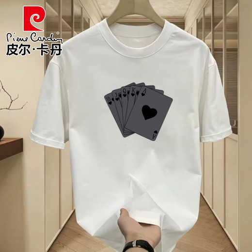 T-shirt à manches courtes Pierre Cardin American pour hommes 2025 Été Nouveau T-shirt à manches mi-manches en vrac et polyvalent.
