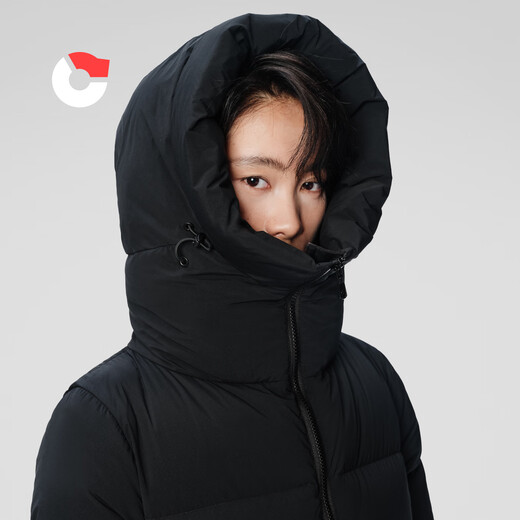 Nanny Goose 95 Quick Dry Down Jacket Women's Long Warm Thickened Windproof Stretch Jacket Winter NG2686 Carbon Black S/160/84A