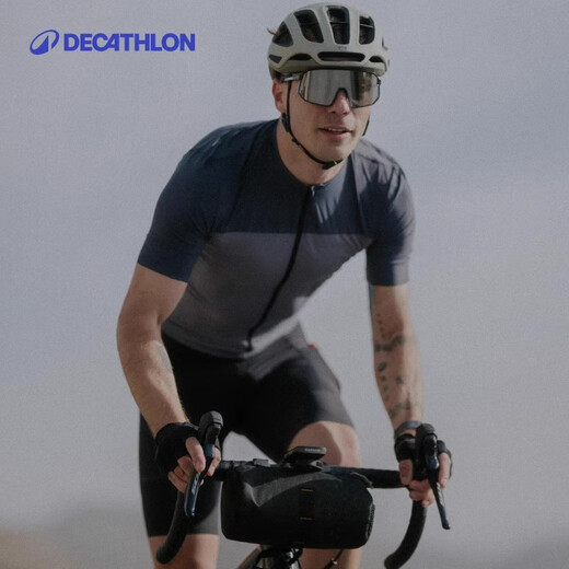 Decathlon road cycling jersey cycling equipment men's new EDR windproof EDR cycling short-sleeved retro brown L