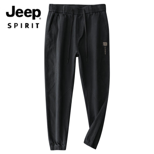 Jeep Spirit Jeep Sommer Jeep Herren Loose Foot Trendy Brand Elastic Working Hosen 2025 Neues Freizeitsport JBB-9859-Black M