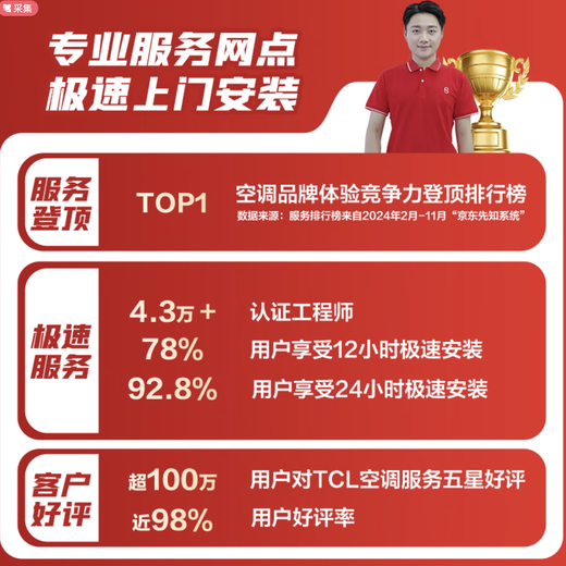 TCL air conditioner 1 HP larger, new level of energy saving, variable frequency heating and cooling, bedroom air conditioner hang-up KFRd-26GW/D-STA11Bp (B1) trade-in national subsidy