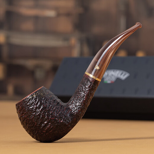 Sharphan (Savinelli) importierte handgefertigte massive Holzpfeife Heather Wood P104 Römischbrauner Kauenfilterrohrmänner [677 Eimer Typ Dick Wall Bend Eimer große Größe]