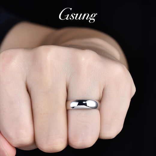 GsunG men's platinum ring women's plain ring PT950 smooth ring simple platinum aperture plain ring can be customized with engraving. Priced by gram, please contact customer service before bidding.