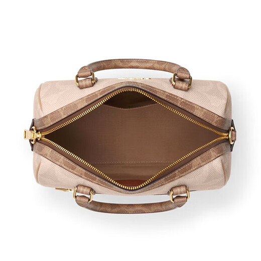 Entraîneur (entraîneur) [Cadeau de Saint-Valentin chinois] sac féminin Rowan Medium Boston Women's One-épaule Crossbodybag pour petite amie Cy679 Milk Tea Print Couleur Association IMXI9