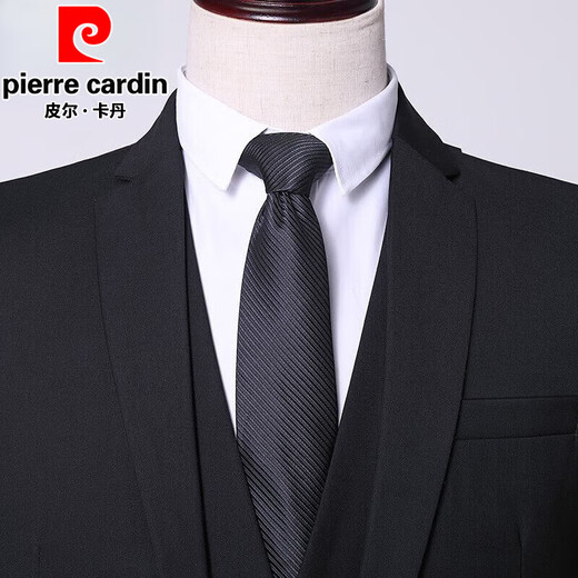Pierre Cardin Suit Men's Business Slim Profess-Traje formal Formal para hombres El novio del novio Jacket de boda de la boda del novio Doble [traje + pantalones + chaleco + camisa + corbata + caja de regalo] L 170 [traje 100-115 Jin [Jin iguala 0.5 kg]]]