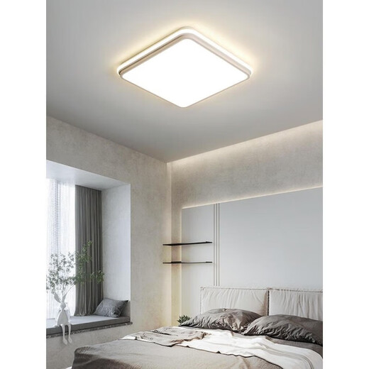 Sanqi Tiger Bedroom Light Modern Atmospheric Plafond Light Wasabi Style Home 2024 New Room Study Light Zhongshan lampe 1W 9215 White Square-50cm Wuji Semballage