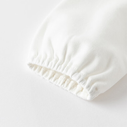 DAVE&BELLA girls long-sleeved T-shirt new children's bottoming top baby girl spring clothes casual children's pullover pearl white ready stock 110 cm (recommended height 100-110cm)