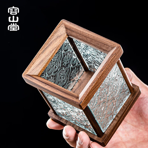 Rongshantang Pure Titanium Tea Ceremony Six Gentlemen Set Tea Knife Tea Clip Pot Pen Tea Cup Holder Fork Tea Bucket Tea Set Accessories Rosewood Pure Titanium Gentleman Set + Ruyi Storage Bucket